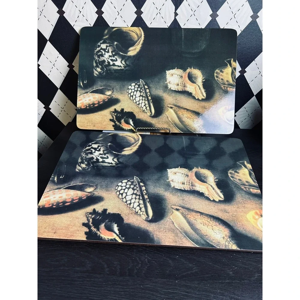 Jacques Linard Sea Shell Placemats Cork Backed Art Reproduction Set